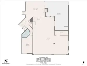 Garage, office and family room.