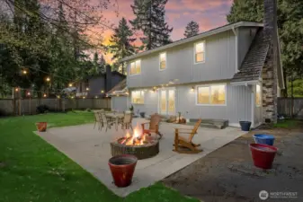 Amazing outdoor space - perfect for entertaining! French doors lead to kitchen/living.