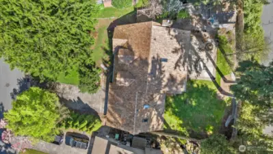 Cedar shake roof - has been professionally cleaned & maintained on a yearly basis.