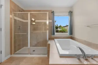 Primary shower and deep tub!