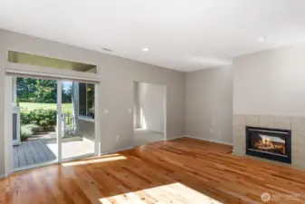 Living area with fireplace