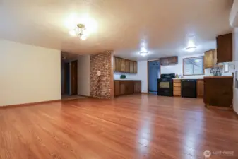 Spacious room! could potentially be a small dining area and second living space!