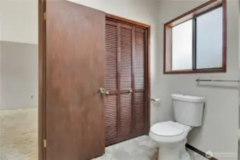 Primary bathroom with storage!