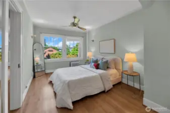 Ceiling fan in bedroom