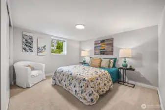 Second of two bedrooms located on lower floor with plenty of natural light.