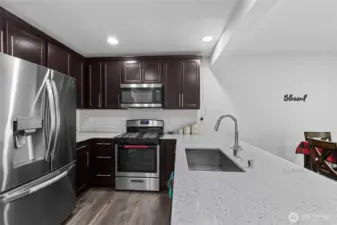 kitchen with quartz counter top