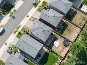 drone shot street