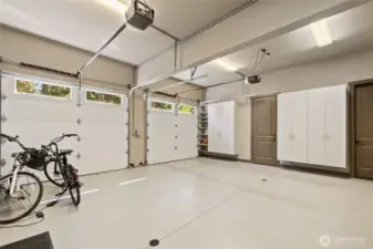 Finished two car garage with built in storage