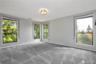 Upstairs is the Bedrooms, this is the huge primary bedroom