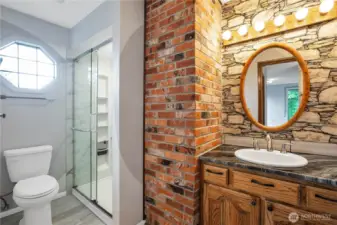 Primary bathroom with additional sink.