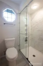 Shower in primary bathroom