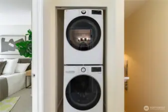 Convenient upper level laundry