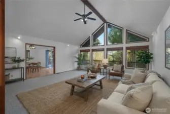 Main floor living room w/ virtual staging