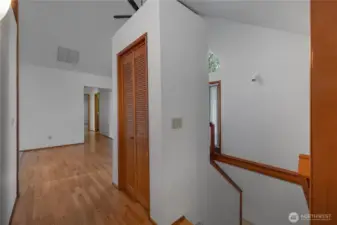 Stairwell and coat closet