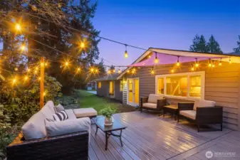 Composite deck for enjoying the beautiful and private backyard.