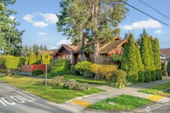 Corner lot with tons of parking