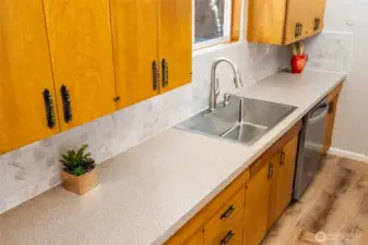 New countertops and tile backsplash