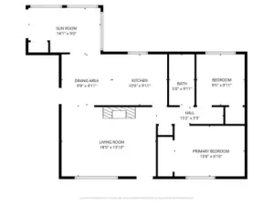 Floor plan - sun room could be an extra bedroom if needed.