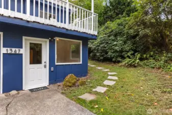 Lower unit can be access from both sides of the home.