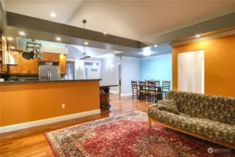 View from Living Room to Kitchen and Dining Room.