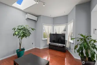Living room with skylight
