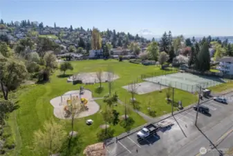 Brown's Point public park with ball field.