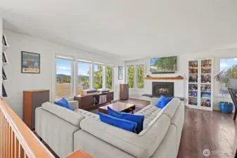View of the living room as you come up the stairs