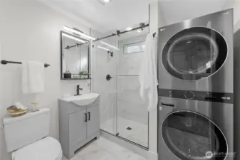 Laundry and Bath on Lower level