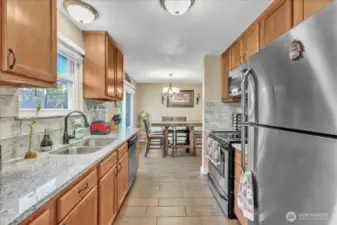 Kitchen with stainless steel appliances