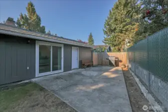 Fully fenced backyard
