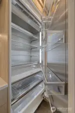 This Thermador refrigerator is the state-of-the art fridge with so much useable space.