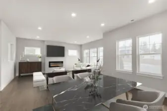 Virtually Staged Dining Nook and Great Room - Photos are for representation only.  Features, colors and selections may differ from photograph. See site agent for details.