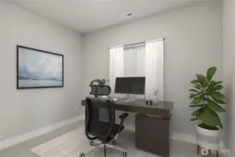 Virtually Staged Office/5th Bedroom - Photos are for representation only.  Features, colors and selections may differ from photograph. See site agent for details.