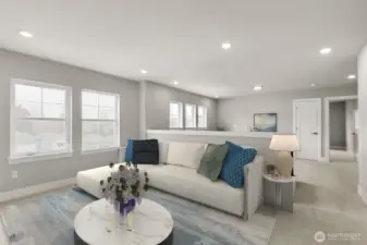 Virtually Staged Loft Space - Photos are for representation only.  Features, colors and selections may differ from photograph. See site agent for details.