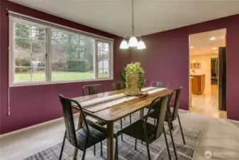 Generous dining room open to kitchen and living