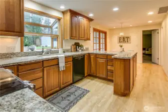 Eat-in kitchen from dining to family room