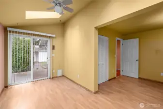 Bedroom with access to the backyard.