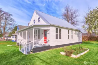 With a neighborly porch