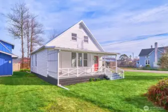 On a sunny corner lot