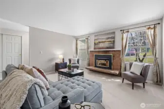 Spacious living room with options for your furniture.