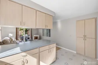 Built in pantry cabinet.