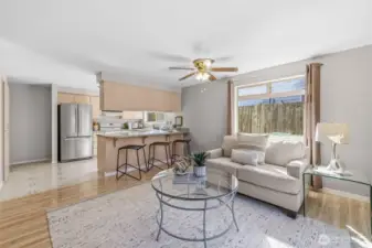 A well thought single level floor plan with intentional design, filled with natural light.