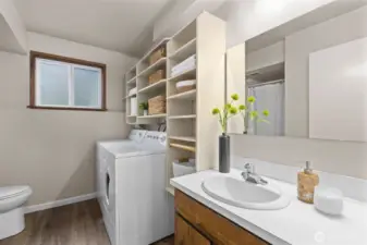 Basement bathroom / laundry room.