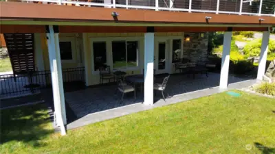 Lower patio has propane outlet for BBQ/heater