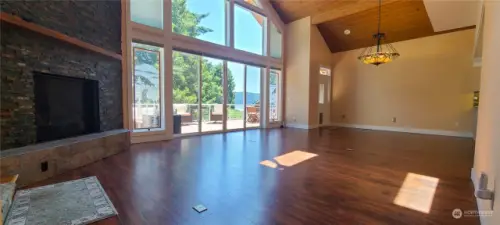 Livingroom with remote control blinds