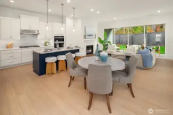 Light and bright kitchen and dining space