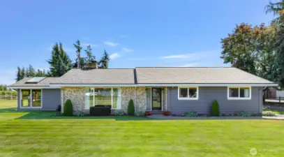 View of the north facing side of the house.