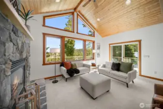 Expansive windows and access to deck