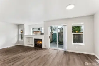 The sliding glass door goes out to the private patio.