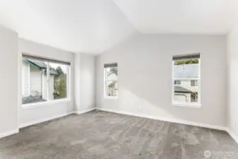 The upstairs primary bedroom has carpet to keep your feet warm and blackout blinds so you can sleep in on the weekend.